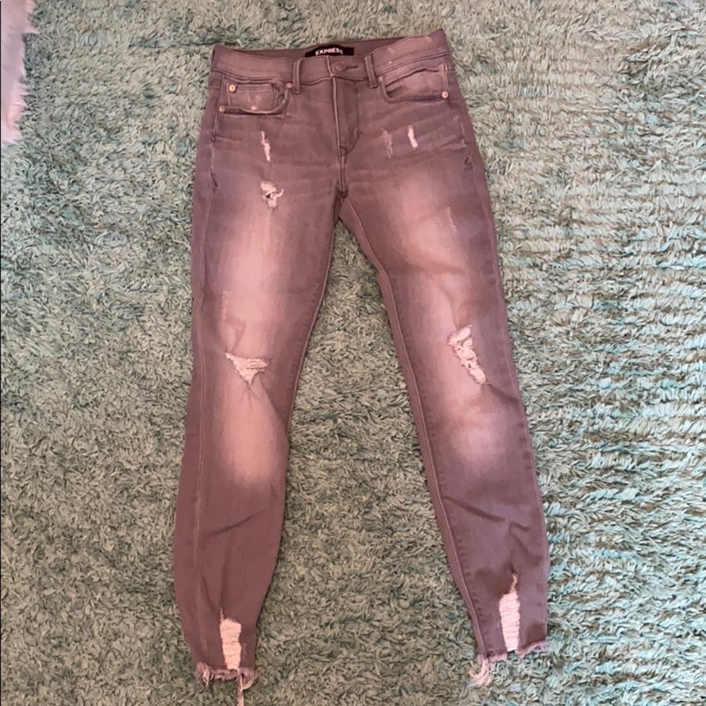 Grey ripped jeans